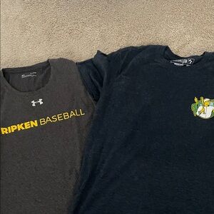 Under Armour Kids Black & Charcoal Ripken Baseball Tee
